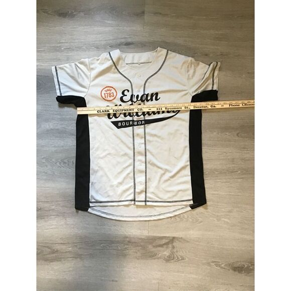 Evan Williams Bourbon Baseball Jersey Mens Medium Grey/Black - Picture 3 of 6